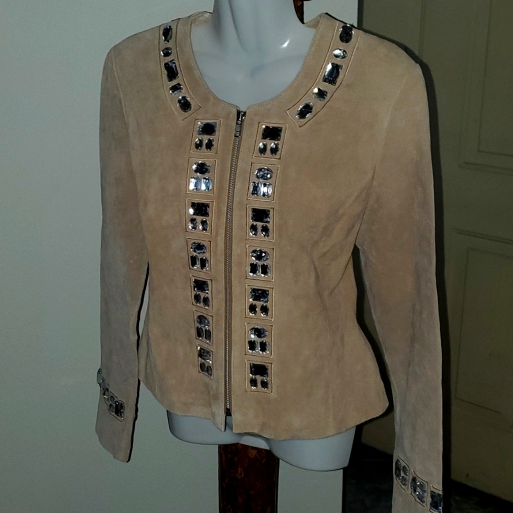 Boston Proper suede leather jacket/blazer - Picture 3 of 9